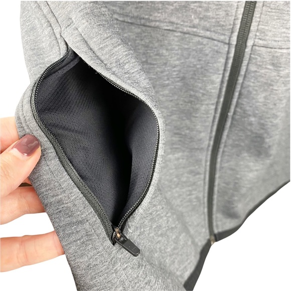 Zella Grey Athletic Zip Up Mock Neck Hoodie Sweatshirt Leisurewear Yoga XL - Picture 7 of 9